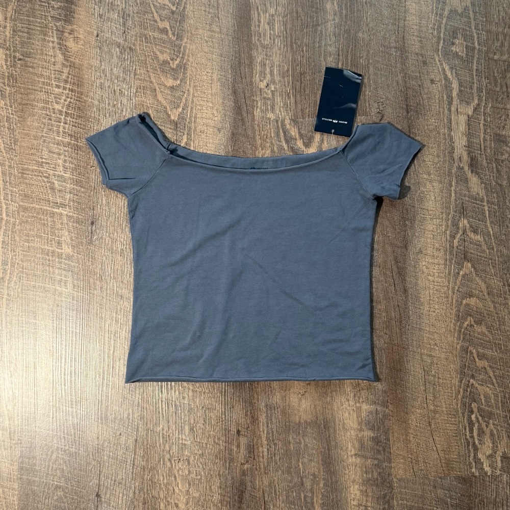 Brandy Melville Blue Off the Shoulder Top